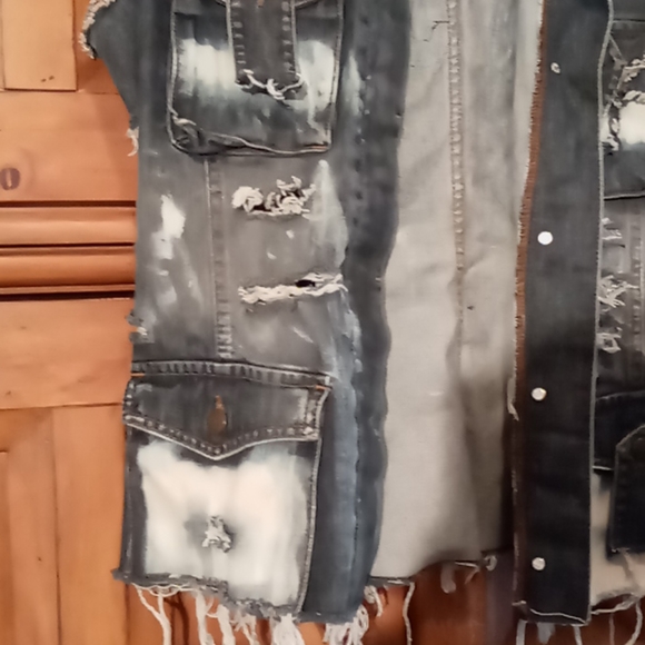 🟢 TRU SOJA band Jean Vest - Picture 3 of 8